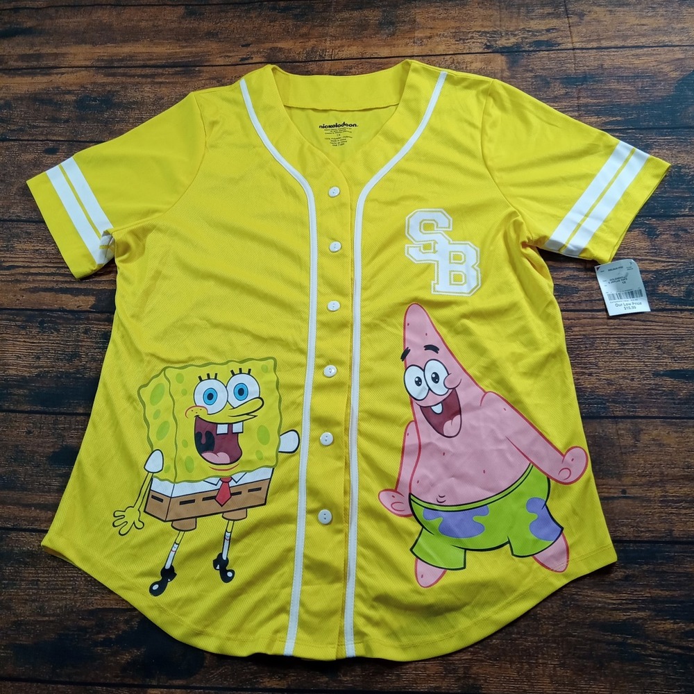 Nickelodeon‎ Woman's Jr. Plus Sponge Bob Baseball Jersey Yellow 1X